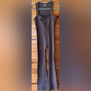 OQQ Women’s One Piece Ribbed, Flared Leg Compression Suit